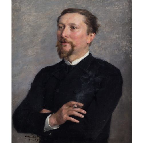 fig 1. François Halkett, Self-Portrait - Antique Oil Painting