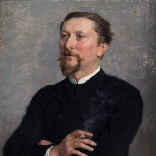 fig 2. François Halkett, Self-Portrait - Antique Oil Painting