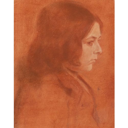 fig 1. Friedrich August Von Kaulbach, Portrait Study Of A Girl - Antique Drawing