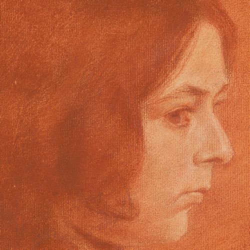 fig 2. Friedrich August Von Kaulbach, Portrait Study Of A Girl - Antique Drawing