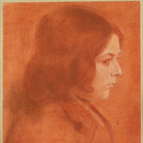 fig 3. Friedrich August Von Kaulbach, Portrait Study Of A Girl - Antique Drawing
