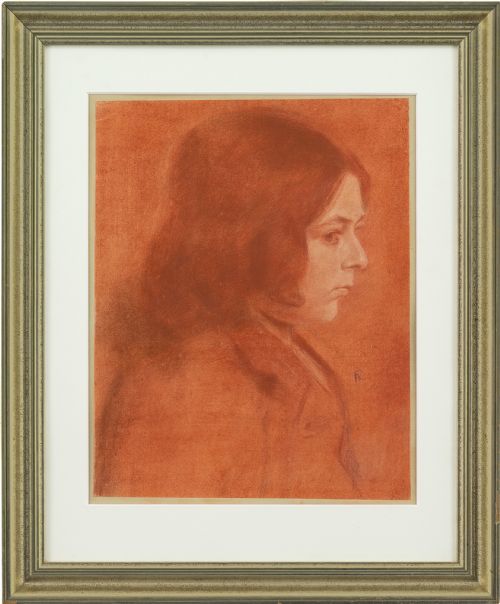 Friedrich August Von Kaulbach, Portrait Study of a Girl - Antique Drawing
