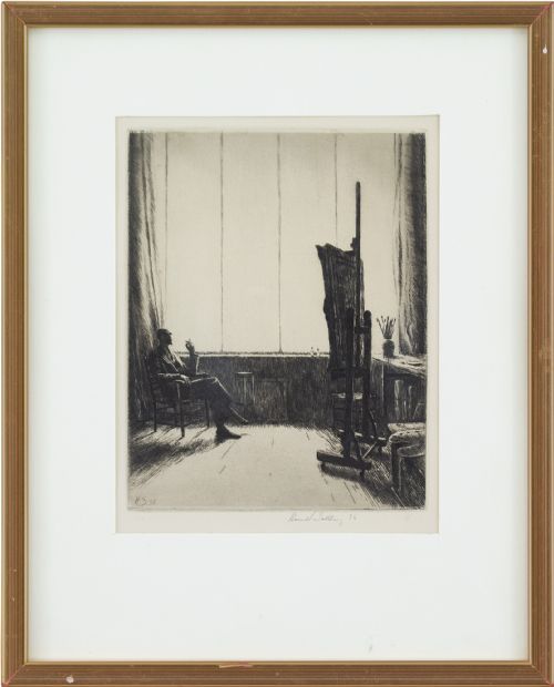 Harald Sallberg, Meditation - Vintage Etching