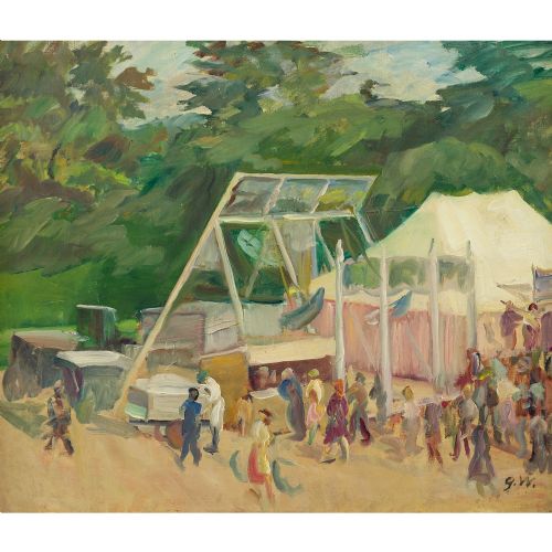 fig 2. Gustaf Wolmar, Vordingborg Fair - Antique Oil Painting