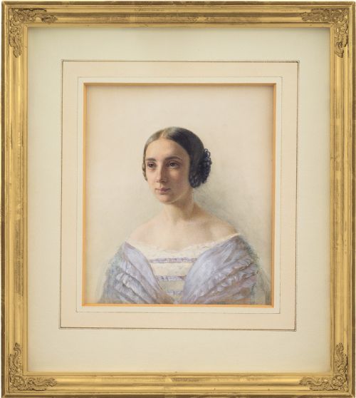 19th-century Austrian School, Pair of Portraits - Antique Watercolours