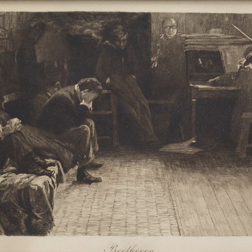fig 2. Leo Arndt After Lionello Balestrieri, Beethoven - Antique Etching