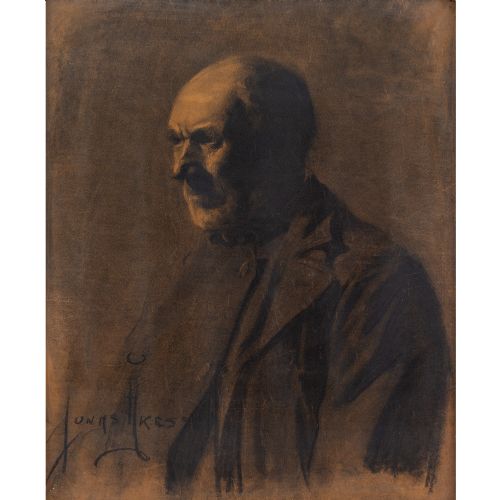 fig 1. Jonas Åkesson, Portrait Of A Man - Antique Charcoal Drawing