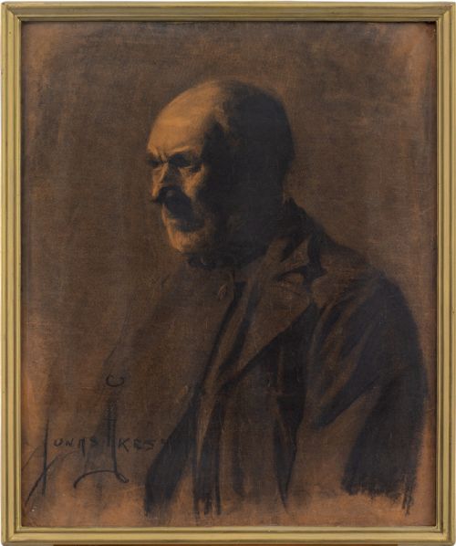Jonas Åkesson, Portrait of a Man - Antique Charcoal Drawing