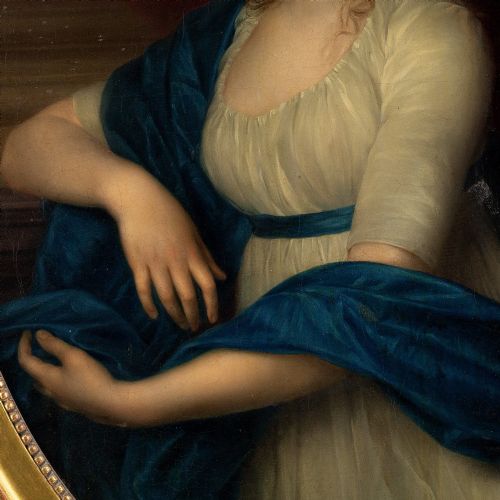 fig 2. Early 19th-Century Danish School Portrait Of A Lady - Antique Oil Painting