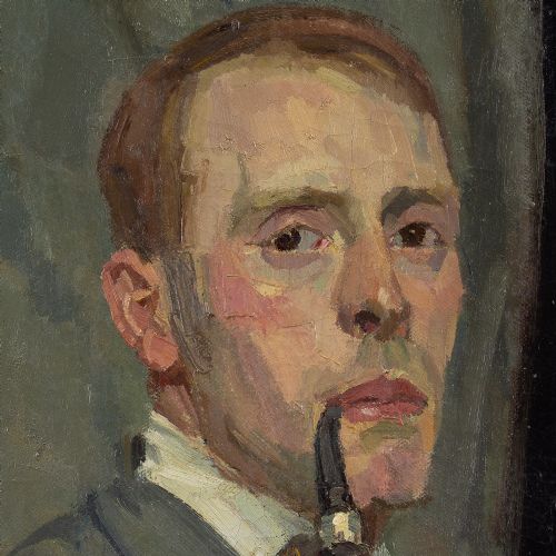 fig 2. Walter Jungblut, Self-Portrait - Vintage Oil Painting