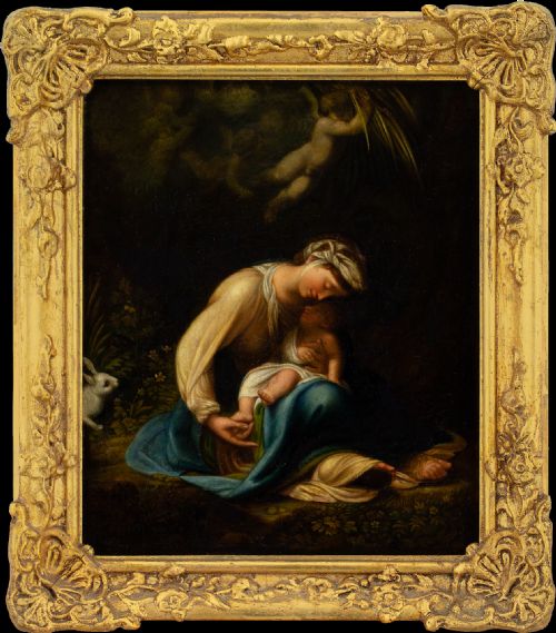 fig 1. After Antonio Allegri da Correggio, La Zingarella - Antique Oil Painting