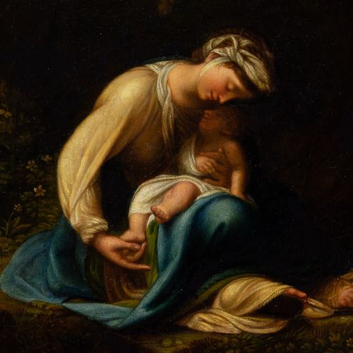 fig 2. After Antonio Allegri da Correggio, La Zingarella - Antique Oil Painting