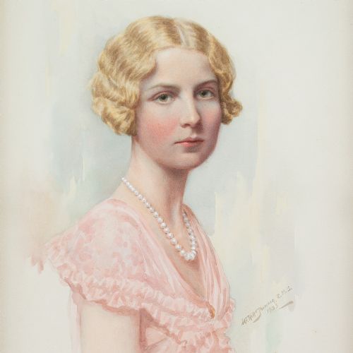 fig 1. William Hill Thomson, Portrait Of A Lady - Vintage Watercolour
