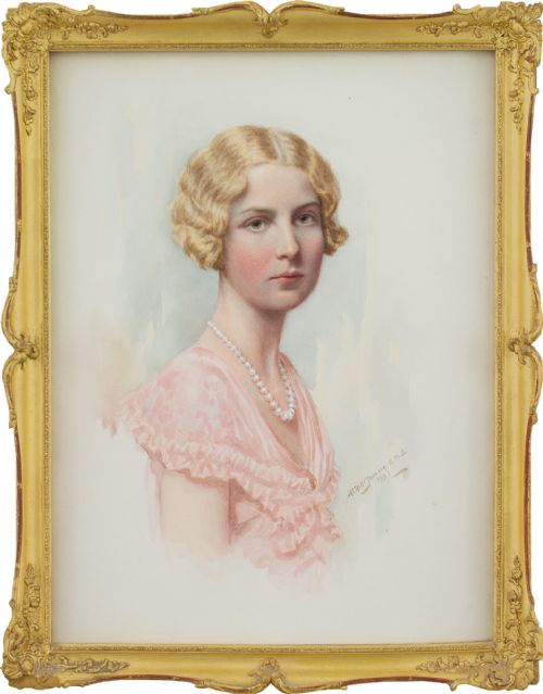 William Hill Thomson, Portrait of a Lady - Vintage Watercolour