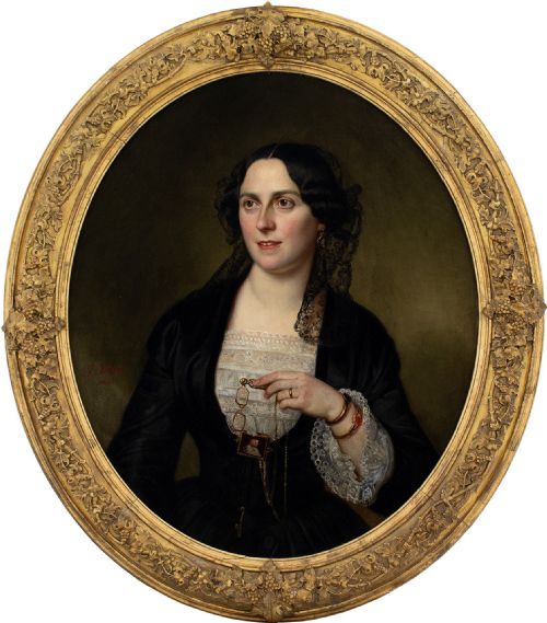 Julius Schoppe, Portrait of a Lady - Antique Oil Painting