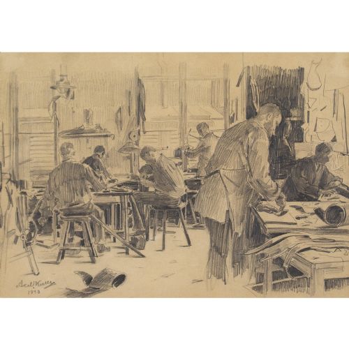 fig 1. Axel Kulle, Leather Tannery - Antique Drawing
