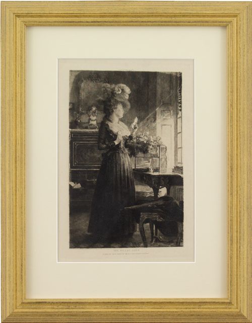Leon Lambert After Tony Robert-fleury, the Billet Doux - Antique Etching