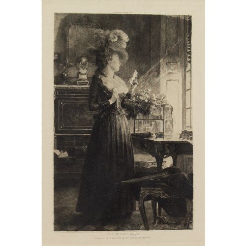 fig 1. Leon Lambert After Tony Robert-Fleury, The Billet Doux - Antique Etching