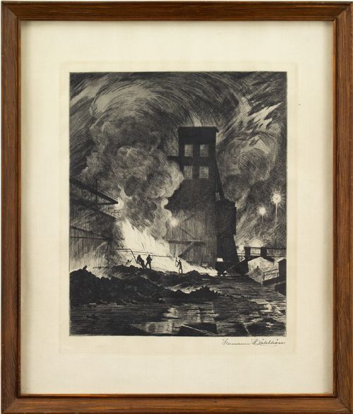 Herman Kätelhön, Four Mining Scenes - Antique Etching