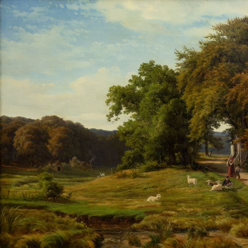 fig 2. Axel Schovelin, Summer’s Day In Zealand - Antique Oil Painting