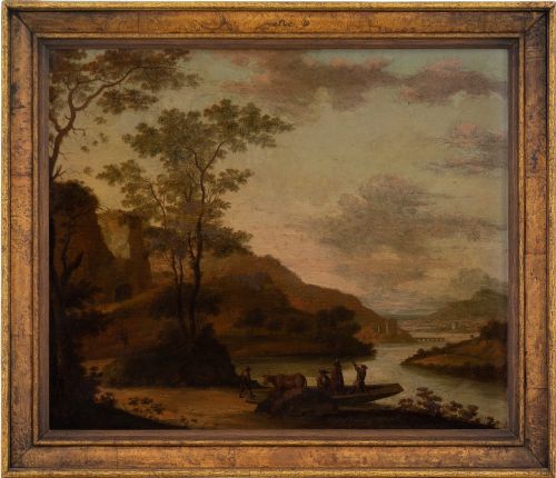 Attr. Pieter Nolpe, 17th-century Dutch Landscape with River - Antique Oil Painting