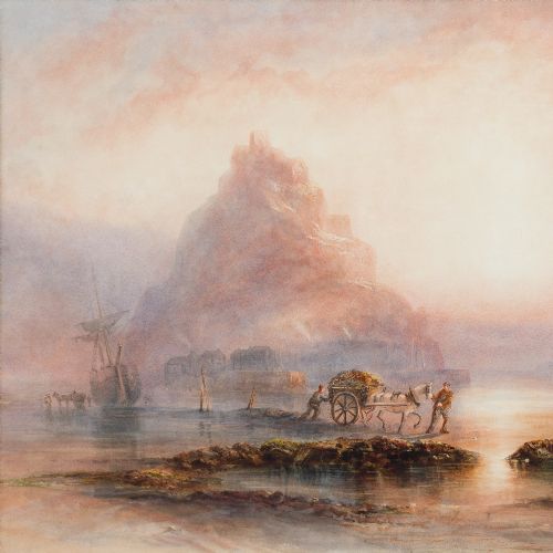 fig 1. Joseph Newington Carter, Saint Michael’s Mount - Antique Watercolour