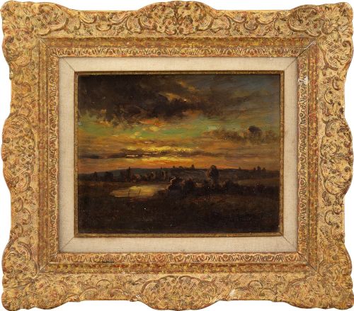 Théodore Rousseau (Follower), Sketch, Antique Oil Painting