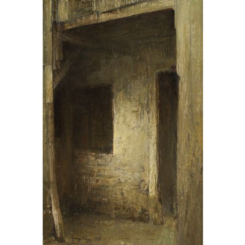 fig 1. Harry Kluge, External Wall With Window & Doorway, Oil Painting