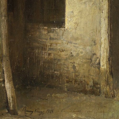 fig 3. Harry Kluge, External Wall With Window & Doorway, Oil Painting