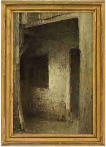 Harry Kluge, External Wall with Window & Doorway, Oil Painting