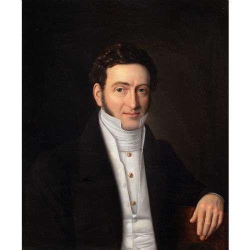 fig 1. Julius Friedlænder, Portrait Of A Gentleman - Antique Oil Painting