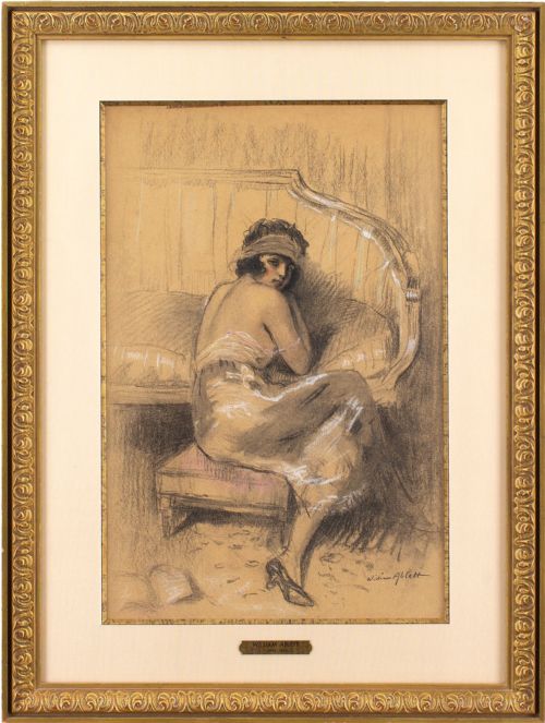 William Albert Ablett, in Her Boudoir - Antique Drawing