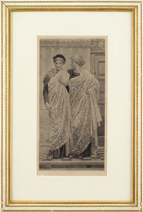 After Albert Joseph Moore, Two Maidens - Print on Silk