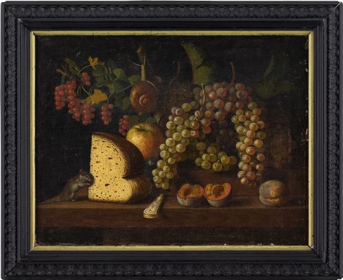 18th-century Vanitas Still Life with Mouse - Antique Oil Painting