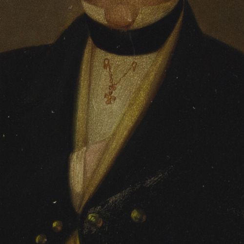 fig 2. 19th-Century Miniature Portrait Of Henry Jones - Antique Oil Painting