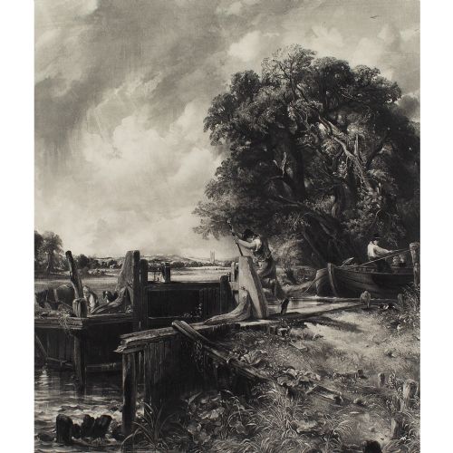 fig 1. David Lucas, After John Constable, The Lock - Antique Engraving
