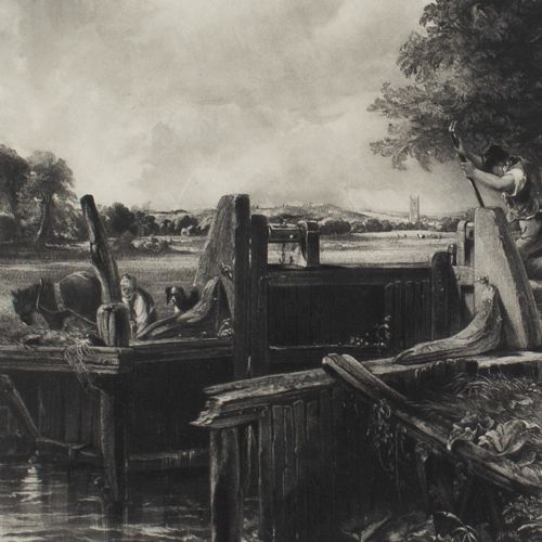 fig 2. David Lucas, After John Constable, The Lock - Antique Engraving