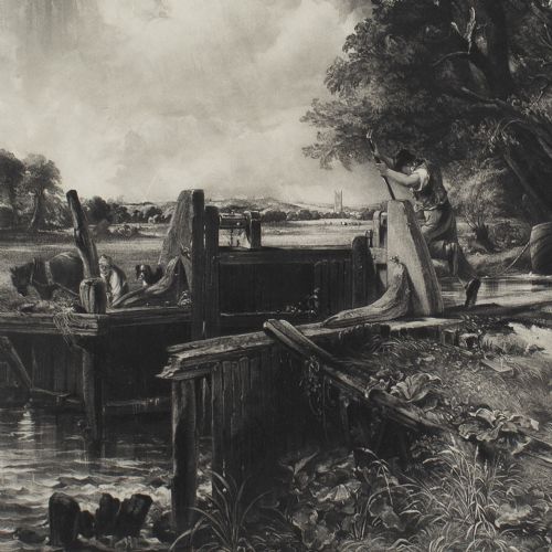 fig 3. David Lucas, After John Constable, The Lock - Antique Engraving