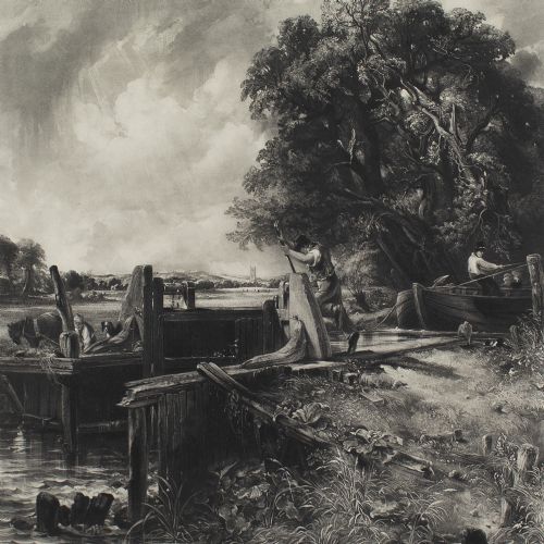 fig 4. David Lucas, After John Constable, The Lock - Antique Engraving