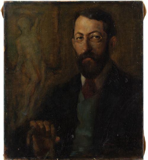 Early 20th-century German School, Portrait of Anton Müller-wischin - Antique Oil Painting