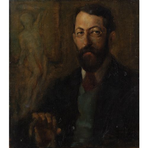 fig 1. Early 20th-Century German School, Portrait Of Anton Müller-Wischin - Antique Oil Painting