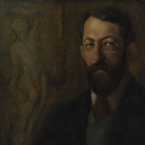 fig 2. Early 20th-Century German School, Portrait Of Anton Müller-Wischin - Antique Oil Painting