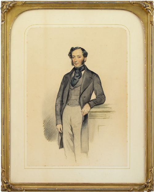 Pair of Mid-19th-century British School Portraits - Antique Watercolour