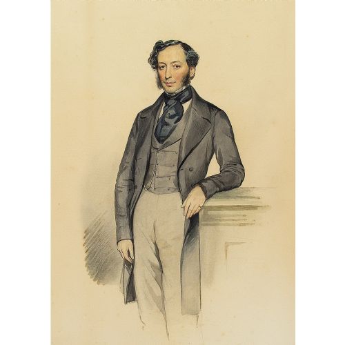fig 1. Pair Of Mid-19th-Century British School Portraits - Antique Watercolour