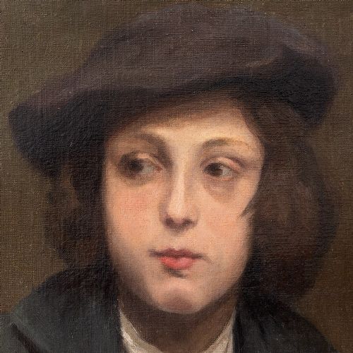 fig 1. Lucy Margaret Buck, Portrait Of A French Boy, Antique Oil Painting