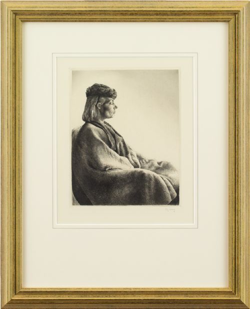 Stig Asberg, Portrait of Lisa Åsberg, the Artist’s Wife - Antique Etching