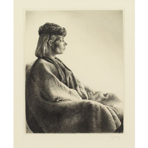 fig 1. Stig Asberg, Portrait Of Lisa Åsberg, The Artist’s Wife - Antique Etching