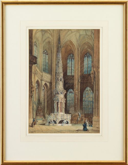 Peace Sykes, St. Lorenz Church, Nuremberg - Antique Watercolour