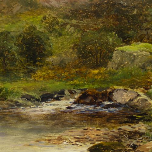 fig 1. David Bates, Moel Siabod, Capel Curig, Antique Oil Painting, Wales