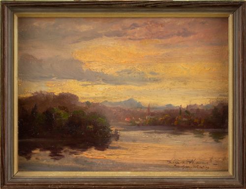 Herman Maurer, Wesslinger Lake - Vintage Oil Painting